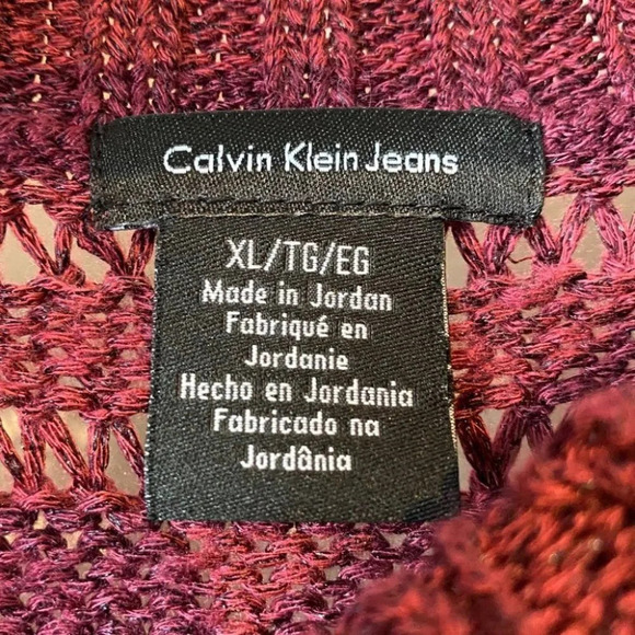 Calvin Klein Jeans Maroon Knit Long Sleeve Sweater - Picture 8 of 9